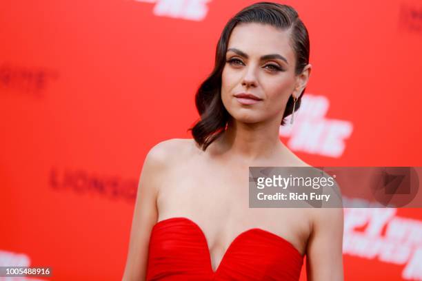 Mila Kunis attends the premiere of Lionsgate's "The Spy Who Dumped Me" at Fox Village Theater on July 25, 2018 in Los Angeles, California.