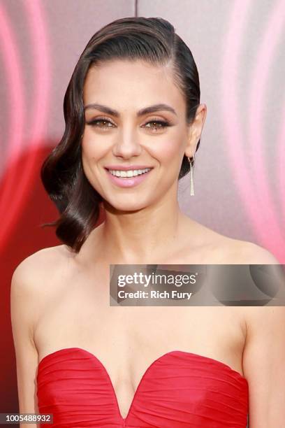 Mila Kunis attends the premiere of Lionsgate's "The Spy Who Dumped Me" at Fox Village Theater on July 25, 2018 in Los Angeles, California.