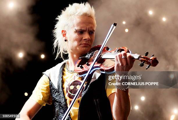 Sunstroke Project & Olia Tira from Moldova perform the song "Run Away" during the semi-finals of the Eurovision Song Contest in Telenor Arena in...