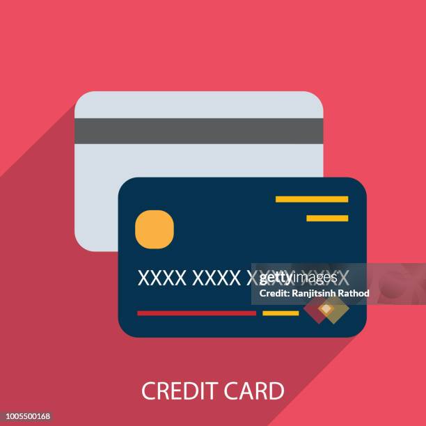 icon credit card in a flat style with shadow3.jpg - india economy stock illustrations