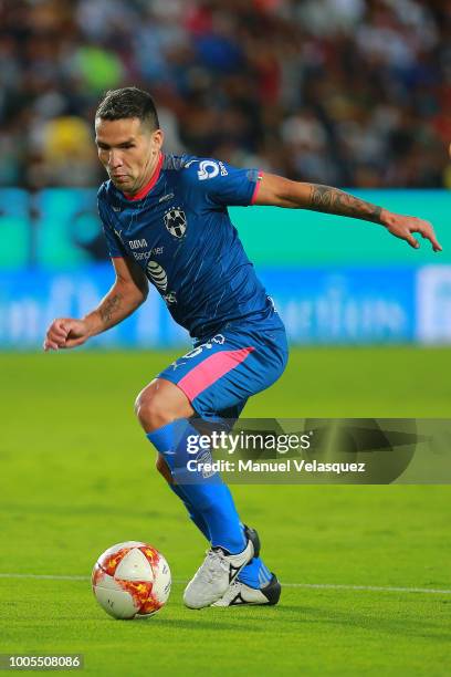 Celso Ortiz of Monterrey controls the ball during the 1st round match between Pachuca and Monterrey as part of the Torneo Apertura 2018 Liga MX at...