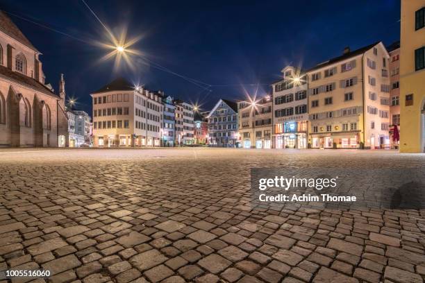 zurich cityscape, switzerland, europe - cobblestone stock pictures, royalty-free photos & images