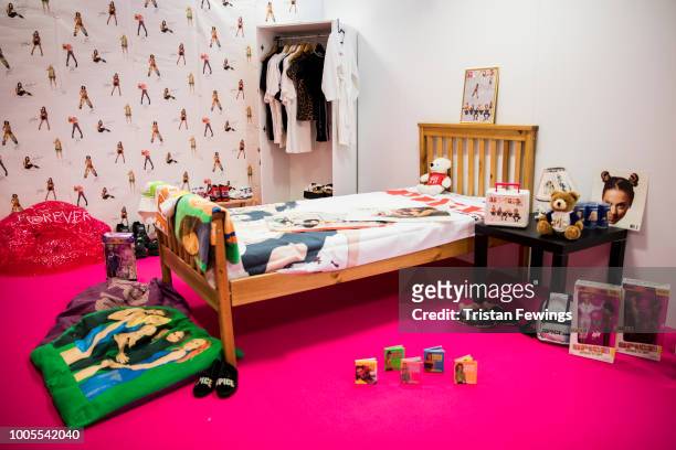 Spice Girls memorabilia goes on display during the 'SpiceUp London' exhibition press launch at Business Design Centre on July 26, 2018 in London,...