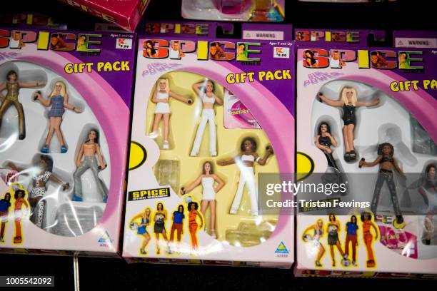 Spice Girls memorabilia goes on display during the 'SpiceUp London' exhibition press launch at Business Design Centre on July 26, 2018 in London,...