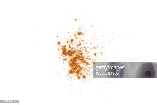 cinnamon powder isolated on a white background - cassia bark stock pictures, royalty-free photos & images