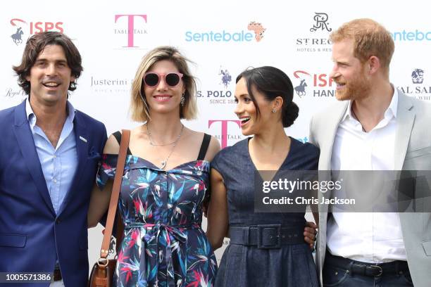 Sentebale Ambassador Nacho Figuares, wife Delfina Figueras, Meghan Duchess of Sussex and Prince Harry, Duke of Sussex arrive for the Sentebale Polo...