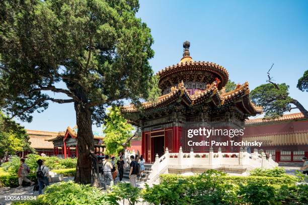 pagoda in the imperial garden of the forbidden city, beijing, china - beijing city stock-fotos und bilder