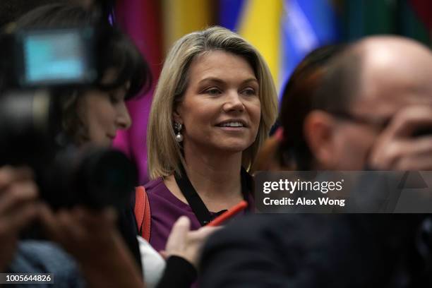 Spokesperson of U.S. State Department Heather Nauert is seen during the first-ever Ministerial to Advance Religious Freedom July 26, 2018 at the U.S....