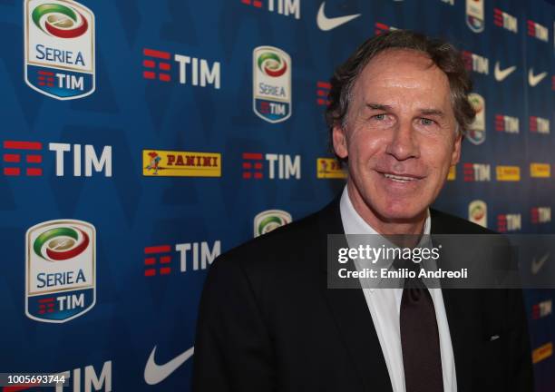 Franco Baresi of AC Milan attends the Serie A 2018/19 Fixture unveiling on July 26, 2018 in Milan, Italy.