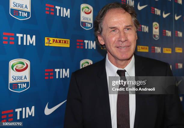 Franco Baresi of AC Milan attends the Serie A 2018/19 Fixture unveiling on July 26, 2018 in Milan, Italy.