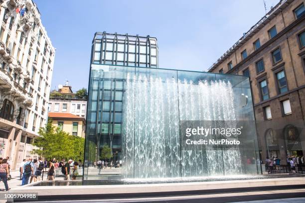 The grand opening of the new Apple Store in Piazza Liberty, Milano, Italy, on 25 July 2018. The new Apple Store is designed by Stefan Behling, from...