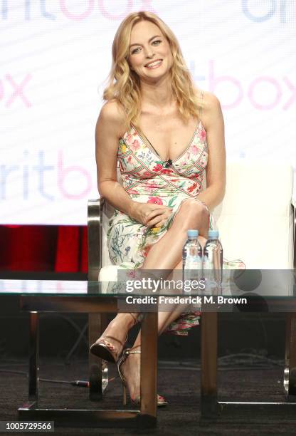 Actress Heather Graham of the television show "Bliss" speaks during the BritBox segment of the Summer 2018 Television Critics Association Press Tour...