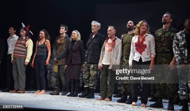 Sir Ian McKellen and cast attend the press night after party for "King Lear" at No.11 Carlton House Terrace on July 26, 2018 in London, England.