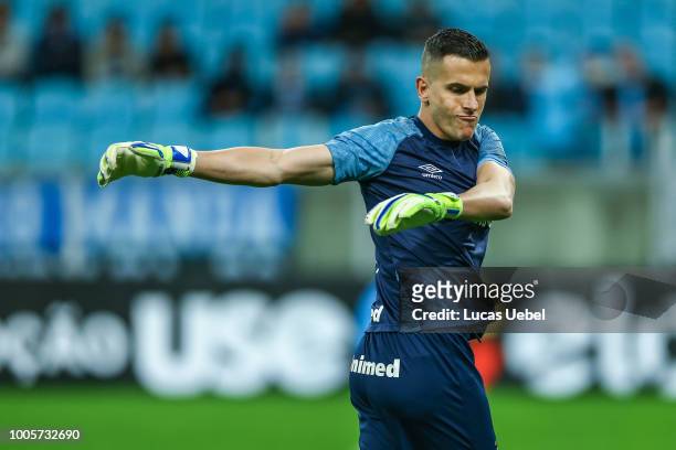 Marcelo Grohe, goalkeeper of Gremio before the match Gremio v Sao Paulo as part of Brasileirao Series A 2018, at Arena do Gremio on July 26 in Porto...