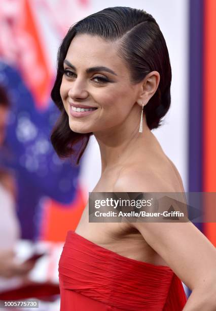 Mila Kunis attends the premiere of Lionsgate's 'The Spy Who Dumped Me' at Fox Village Theater on July 25, 2018 in Los Angeles, California.