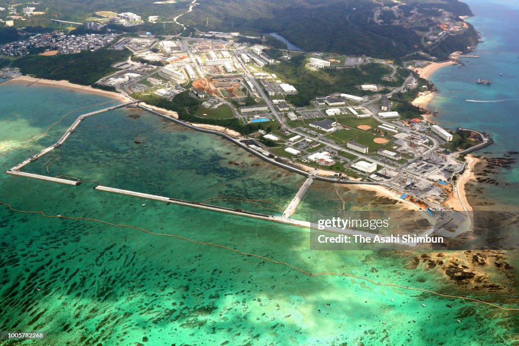 Henoko Project In this aerial image, Henoko district, where land reclamation work ...