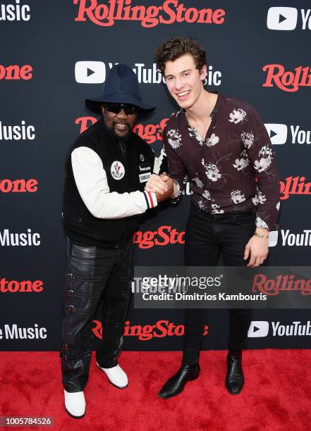 Toots Hibbert and Shawn Mendes attend The Rolling Stone Relaunch on July 26, 2018 in New York City.