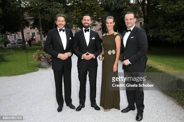Austrian politician Harald Mahrer and his wife Andrea Samonigg-Mahrer, Daniel Funke and his husband minister Jens Spahn during the ISA gala at...