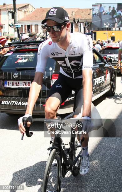 Wout Poels of Great Britain and Team Sky at the start of stage 18 of Le Tour de France 2018 between Trie-sur-Baise and Pau on July 26, 2018 in Pau,...
