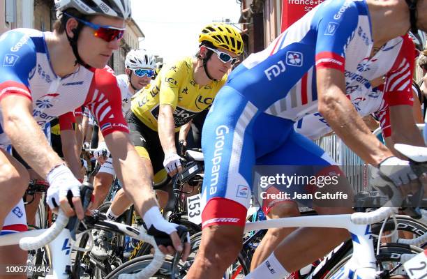 Yellow jersey Geraint Thomas of Great Britain and Team Sky during stage 18 of Le Tour de France 2018 between Trie-sur-Baise and Pau on July 26, 2018...