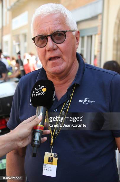 Manager of Quick-Step Floors cycling team Patrick Lefevere at the start of stage 18 of Le Tour de France 2018 between Trie-sur-Baise and Pau on July...