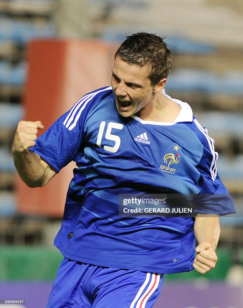 French Edouard Butin celebrates after sc