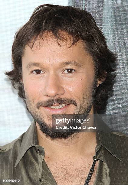 Singer Diego Torres poses to photographers during the promotion of his new album "Distinto" at the W Hotel Mexico City on May 25, 2010 in Mexico...