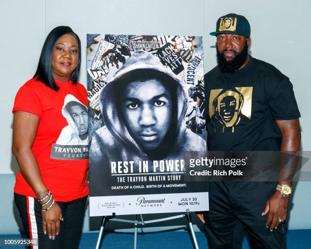 Sybrina Fulton and Tracy Martin attend "Rest In Power: The Trayvon Martin Story" Screening on July 26, 2018 in Venice, California.
