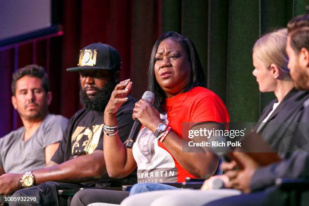 Michael Gasparro, Tracy Martin, Sybrina Fulton, Julia Willoughby Nason and Jenner Furst on stage at "Rest In Power: The Trayvon Martin Story"...