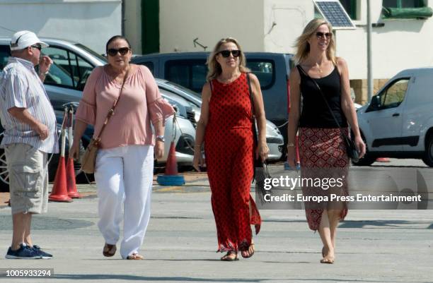 Elsa Pataky's mother Cristina Medianu and Chris Hemsworth's mother Leonie Hemsworth are seen on July 26, 2018 in San Sebastian, Spain.