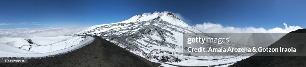 Panoramic view of Etna volcano. Sicily, Italy