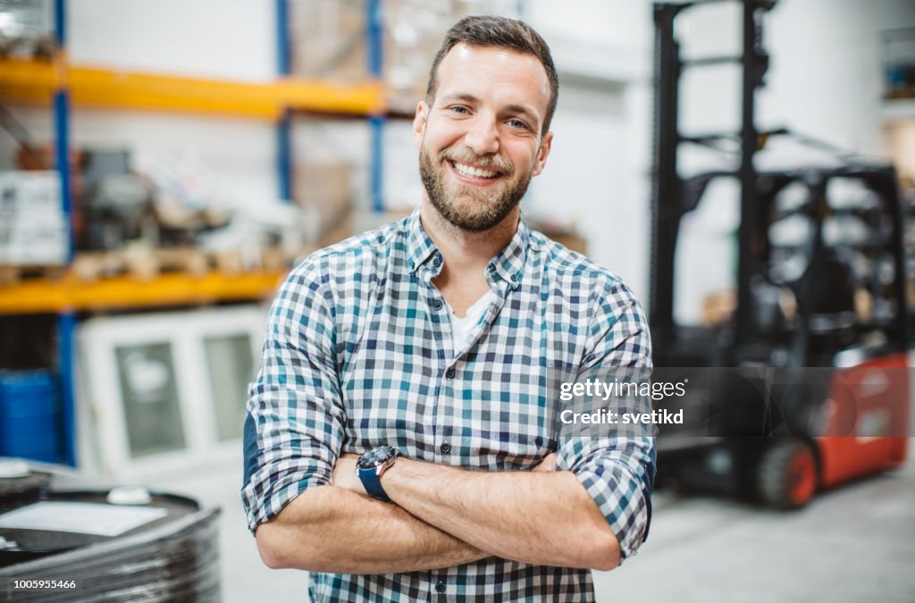 Working in warehouse