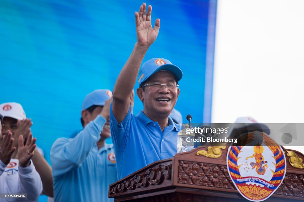 Cambodia's Prime Minister Hun Sen Campaign Rally Ahead Of Elections