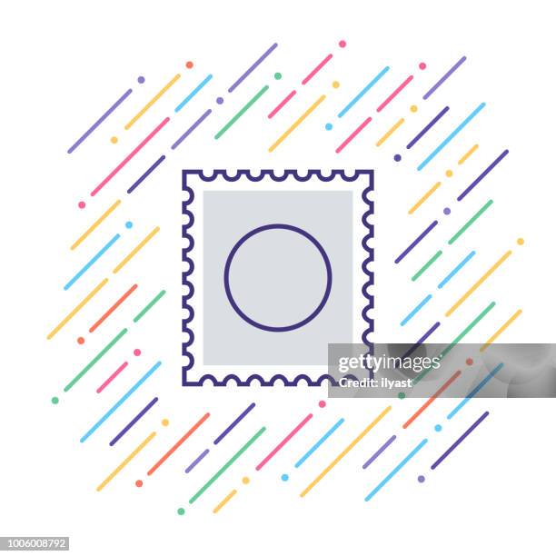 mailing-linie-icon - postage stamp stock-grafiken, -clipart, -cartoons und -symbole