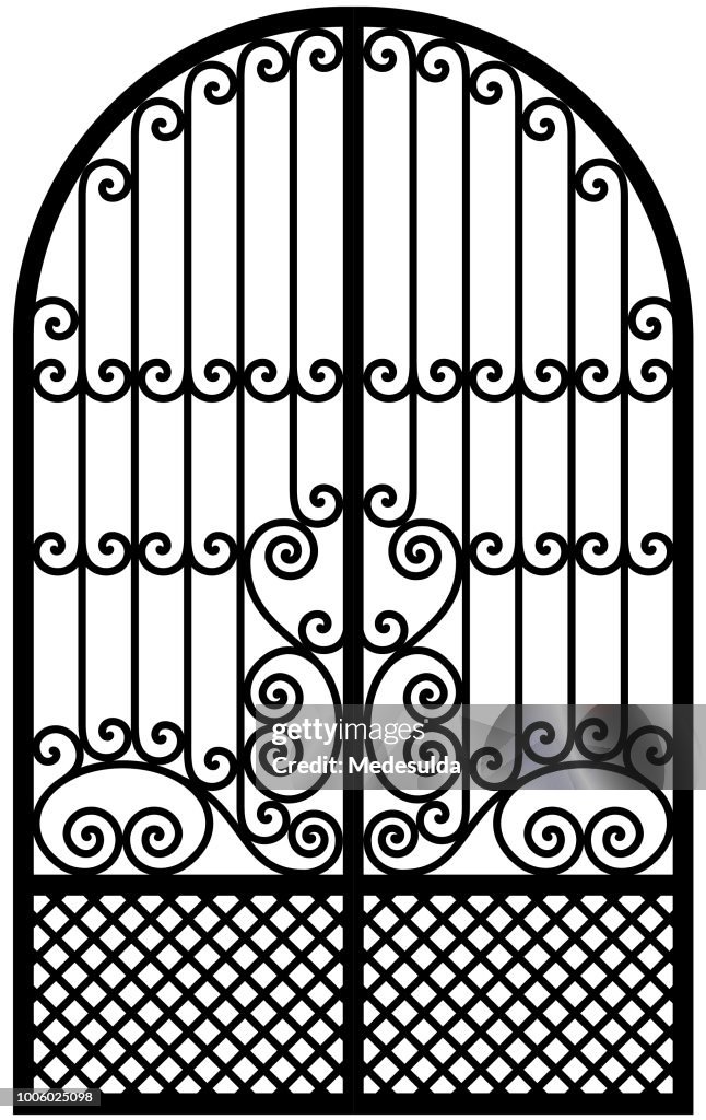 Art Nouveau Wrought Iron Gate
