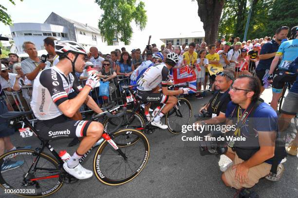 Start / Tom Dumoulin of The Netherlands and Team Sunweb / Laurens Ten Dam of The Netherlands and Team Sunweb / Photographers / during the 105th Tour...