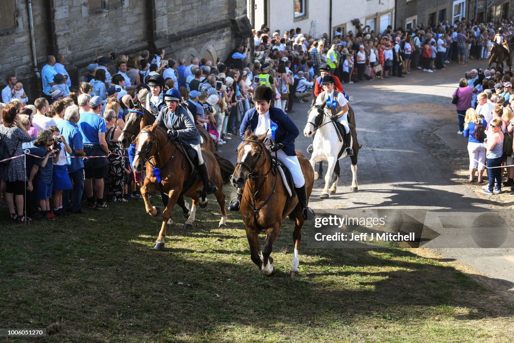 Riders take part in the Langholm Common Riding on July 27, 2018 in ...