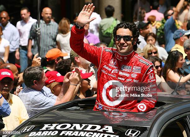 Indy 500 driver Dario Franchitti attends the Macy's and IZOD's celebration of the Indianapolis Motor Speedway and the Indy 500 at Macy's Herald...