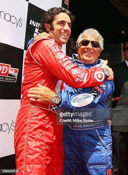Dario Franchitti and Mario Andretti attend the Macy's and IZOD's celebration of the Indianapolis Motor Speedway and the Indy 500 at Macy's Herald...