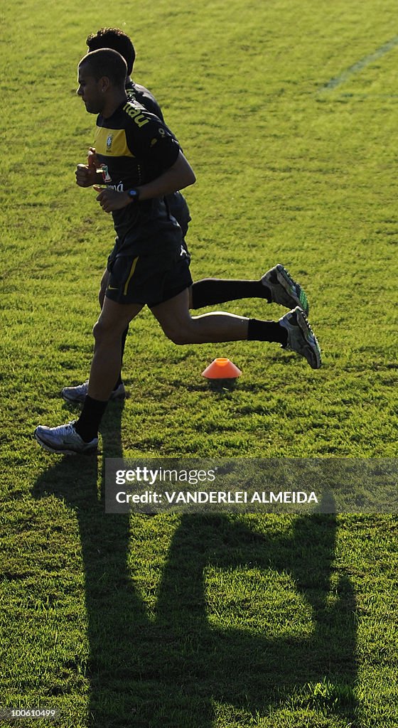 Brazilian players Daniel Alves and Josue