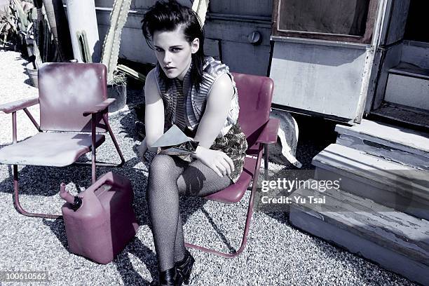 Actress Kristen Stewart poses at a portrait session for Flaunt in Los Angeles, CA on May 1, 2010. .