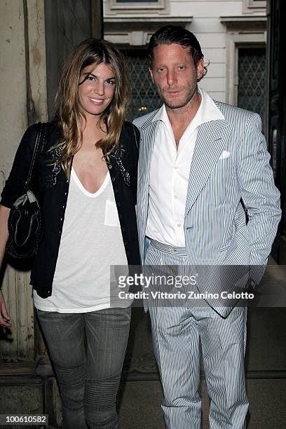 Bianca Brandolini D'Adda and Lapo Elkann attend the Jake And Dinos Chapman Opening At The ProjectB Gallery on May 25, 2010 in Milan, Italy.