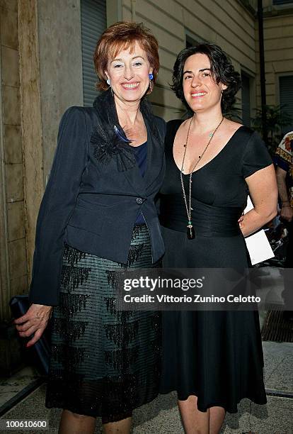 Letizia Moratti and Gilda Moratti attend the Jake And Dinos Chapman Opening At The ProjectB Gallery on May 25, 2010 in Milan, Italy.