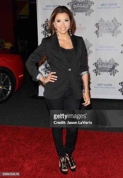 Actress Eva Longoria Parker attends the Rally for Kids with Cancer Scavenger Cup press conference at Petersen Automotive Museum on May 24, 2010 in...