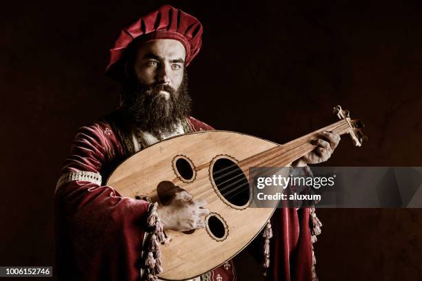 the troubadour - lute stock pictures, royalty-free photos & images