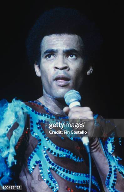 Bobby Farrell of Boney M performs on stage in September 1979.