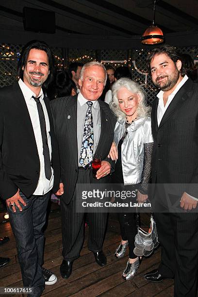 Markus Canter, Buzz Aldrin, Lois Aldrin and Mason Canter attend the birthday celebration for Edyta Sliwinska at XIV on May 24, 2010 in West...