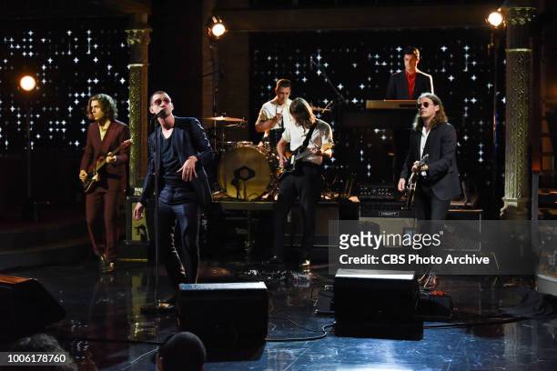 The Late Show with Stephen Colbert and Arctic Monkeys during Monday's July 23, 2018 show.