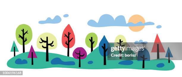 trees - maple tree canada stock illustrations