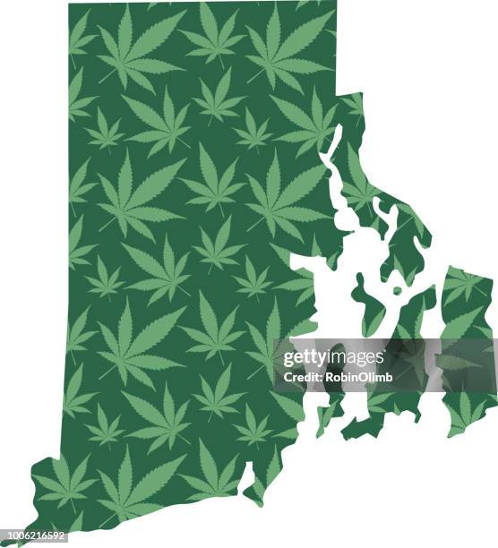 rhode island marijuana leaves pattern - rhode island vector stock illustrations